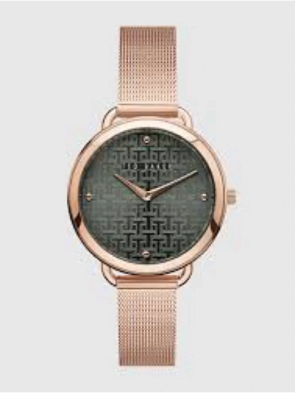 Ted Baker Rose Gold Mesh Watch with Textured Gray Dial